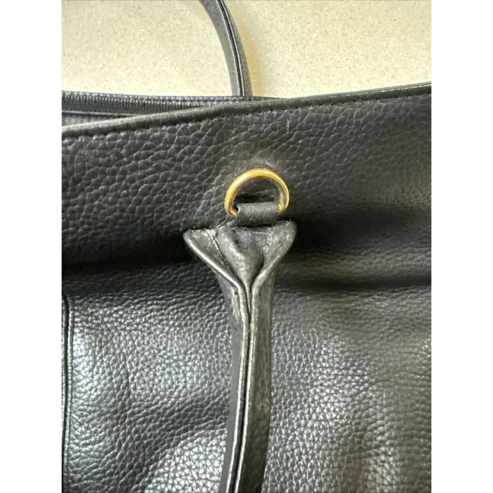 Valerie Stevens Organizer Black Leather Brief Case/Shoulder Bag/Laptop Bag